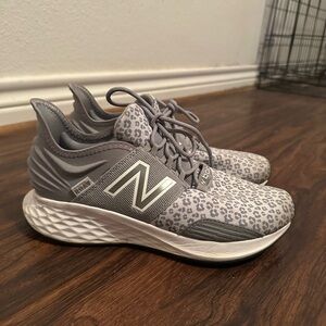 New Balance Gray Animal Print Sneakers